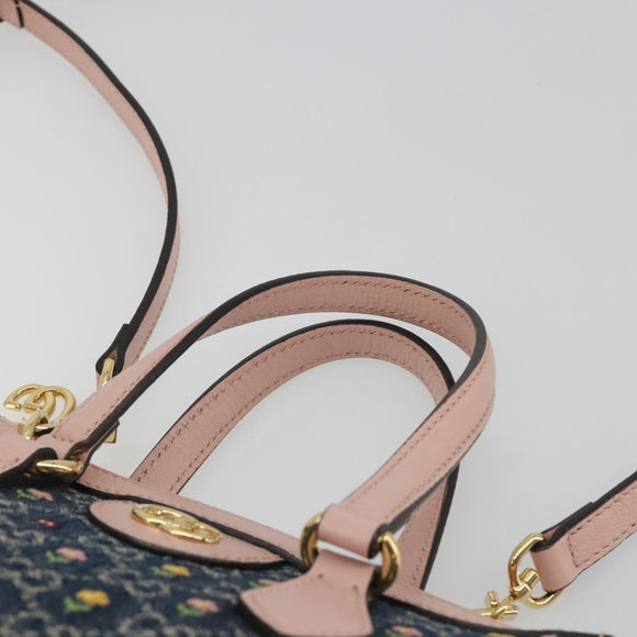 GUCCI GG Marmont Ofidia Hand Bag Denim 2way Blue 547551 Auth BA14795M