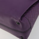 BOTTEGA VENETA INTRECCIATO Hand Bag Leather 2way Purple Gold Tone Auth BA14797V-10