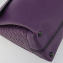 BOTTEGA VENETA INTRECCIATO Hand Bag Leather 2way Purple Gold Tone Auth BA14797V-16