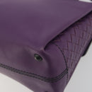 BOTTEGA VENETA INTRECCIATO Hand Bag Leather 2way Purple Gold Tone Auth BA14797V-17