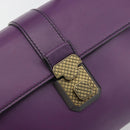 BOTTEGA VENETA INTRECCIATO Hand Bag Leather 2way Purple Gold Tone Auth BA14797V-20
