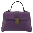 BOTTEGA VENETA INTRECCIATO Hand Bag Leather 2way Purple Gold Tone Auth BA14797V-13