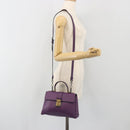 BOTTEGA VENETA INTRECCIATO Hand Bag Leather 2way Purple Gold Tone Auth BA14797V-27