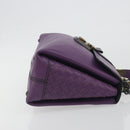 BOTTEGA VENETA INTRECCIATO Hand Bag Leather 2way Purple Gold Tone Auth BA14797V-3