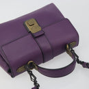 BOTTEGA VENETA INTRECCIATO Hand Bag Leather 2way Purple Gold Tone Auth BA14797V-6