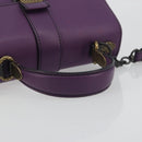 BOTTEGA VENETA INTRECCIATO Hand Bag Leather 2way Purple Gold Tone Auth BA14797V-7