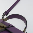 BOTTEGA VENETA INTRECCIATO Hand Bag Leather 2way Purple Gold Tone Auth BA14797V-14