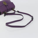 BOTTEGA VENETA INTRECCIATO Hand Bag Leather 2way Purple Gold Tone Auth BA14797V-8