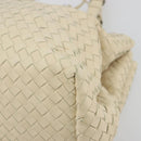 BOTTEGA VENETA INTRECCIATO Tote Bag Leather Ivory Gold Tone 171265 Auth BA14798V-9