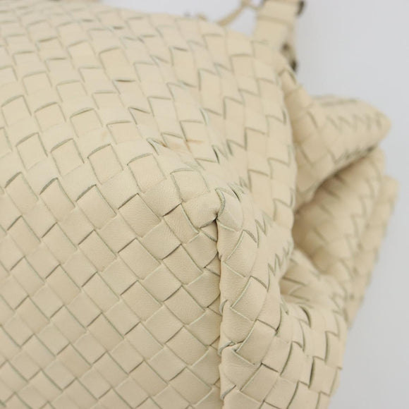 BOTTEGA VENETA INTRECCIATO Tote Bag Leather Ivory Gold Tone 171265 Auth BA14798V