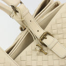BOTTEGA VENETA INTRECCIATO Tote Bag Leather Ivory Gold Tone 171265 Auth BA14798V-10
