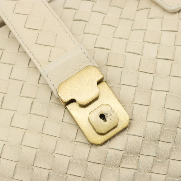 BOTTEGA VENETA INTRECCIATO Tote Bag Leather Ivory Gold Tone 171265 Auth BA14798V