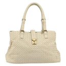 BOTTEGA VENETA INTRECCIATO Tote Bag Leather Ivory Gold Tone 171265 Auth BA14798V-13