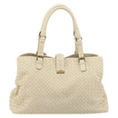 BOTTEGA VENETA INTRECCIATO Tote Bag Leather Ivory Gold Tone 171265 Auth BA14798V-2