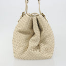 BOTTEGA VENETA INTRECCIATO Tote Bag Leather Ivory Gold Tone 171265 Auth BA14798V-3