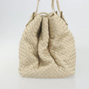 BOTTEGA VENETA INTRECCIATO Tote Bag Leather Ivory Gold Tone 171265 Auth BA14798V-4