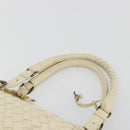 BOTTEGA VENETA INTRECCIATO Tote Bag Leather Ivory Gold Tone 171265 Auth BA14798V-8