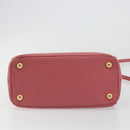 PRADA Hand Bag Saffiano 2way Pink Gold Tone Auth BA14801M-12