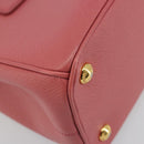 PRADA Hand Bag Saffiano 2way Pink Gold Tone Auth BA14801M-14