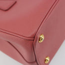PRADA Hand Bag Saffiano 2way Pink Gold Tone Auth BA14801M-16