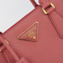 PRADA Hand Bag Saffiano 2way Pink Gold Tone Auth BA14801M-17