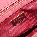 PRADA Hand Bag Saffiano 2way Pink Gold Tone Auth BA14801M-20