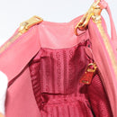PRADA Hand Bag Saffiano 2way Pink Gold Tone Auth BA14801M-23
