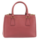 PRADA Hand Bag Saffiano 2way Pink Gold Tone Auth BA14801M-3