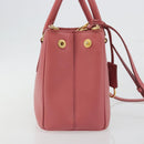 PRADA Hand Bag Saffiano 2way Pink Gold Tone Auth BA14801M-5