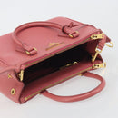 PRADA Hand Bag Saffiano 2way Pink Gold Tone Auth BA14801M-6