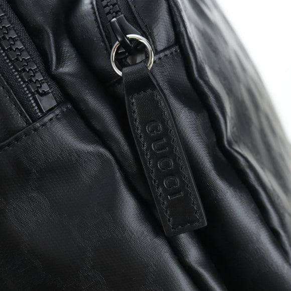 GUCCI GG Crystal Shoulder Bag PVC Leather Black Silver 782764 Auth BA14802V