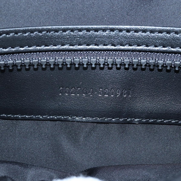 GUCCI GG Crystal Shoulder Bag PVC Leather Black Silver 782764 Auth BA14802V