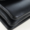 CELINE Chain Shoulder Bag Leather Black Gold Tone Auth BA14803V-10