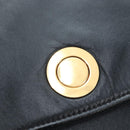 CELINE Chain Shoulder Bag Leather Black Gold Tone Auth BA14803V-17