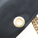 CELINE Chain Shoulder Bag Leather Black Gold Tone Auth BA14803V-19