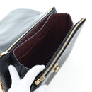 CELINE Chain Shoulder Bag Leather Black Gold Tone Auth BA14803V-21