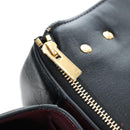 CELINE Chain Shoulder Bag Leather Black Gold Tone Auth BA14803V-25