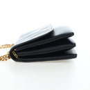 CELINE Chain Shoulder Bag Leather Black Gold Tone Auth BA14803V-4