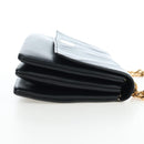 CELINE Chain Shoulder Bag Leather Black Gold Tone Auth BA14803V-5