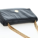 CELINE Chain Shoulder Bag Leather Black Gold Tone Auth BA14803V-6