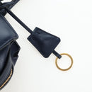 PRADA Vitterodino Hand Bag Leather 2way Navy Gold Tone Auth BA14804V-10