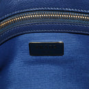 PRADA Vitterodino Hand Bag Leather 2way Navy Gold Tone Auth BA14804V-22