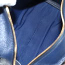 PRADA Vitterodino Hand Bag Leather 2way Navy Gold Tone Auth BA14804V-11