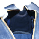 PRADA Vitterodino Hand Bag Leather 2way Navy Gold Tone Auth BA14804V-24