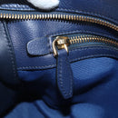 PRADA Vitterodino Hand Bag Leather 2way Navy Gold Tone Auth BA14804V-26