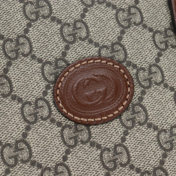 GUCCI GG Supreme Tote Bag PVC Leather 2way Beige Gold Tone 659983 Auth BA14805V