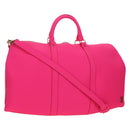 LOUIS VUITTON Keepall Bandouliere 50 Taurillon Fuchsia M56925 Auth BA14808SM-1