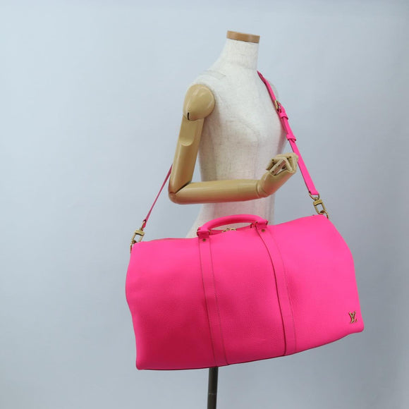 LOUIS VUITTON Keepall Bandouliere 50 Taurillon Fuchsia M56925 Auth BA14808SM
