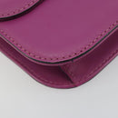 VALENTINO Studs Chain Shoulder Bag Leather Pink Gold Tone Auth BA14809A-14