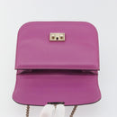 VALENTINO Studs Chain Shoulder Bag Leather Pink Gold Tone Auth BA14809A-18